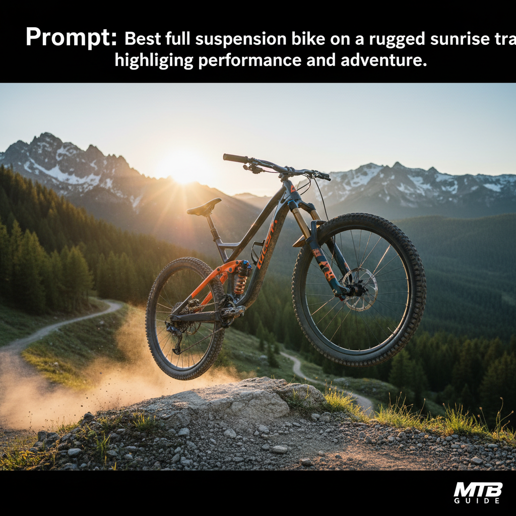 Best full suspension mountain bike on a rugged sunrise trail, highlighting performance and adventure.