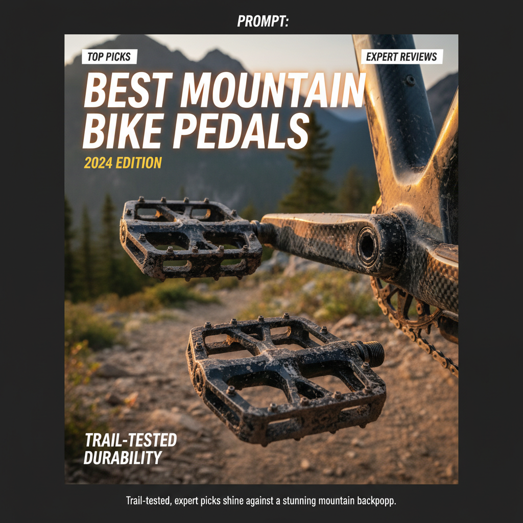 Best Mountain Bike Pedals 2024: Trail-tested, expert picks shine against a stunning mountain backdrop.