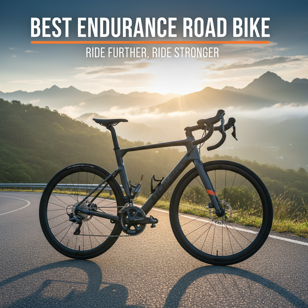 Best Endurance Road Bike on scenic sunrise road, inspiring long-distance rides and cycling adventure.