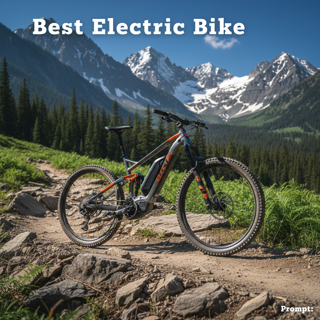 Best electric mountain bike showcased on a rugged trail with stunning mountains and lush scenery.