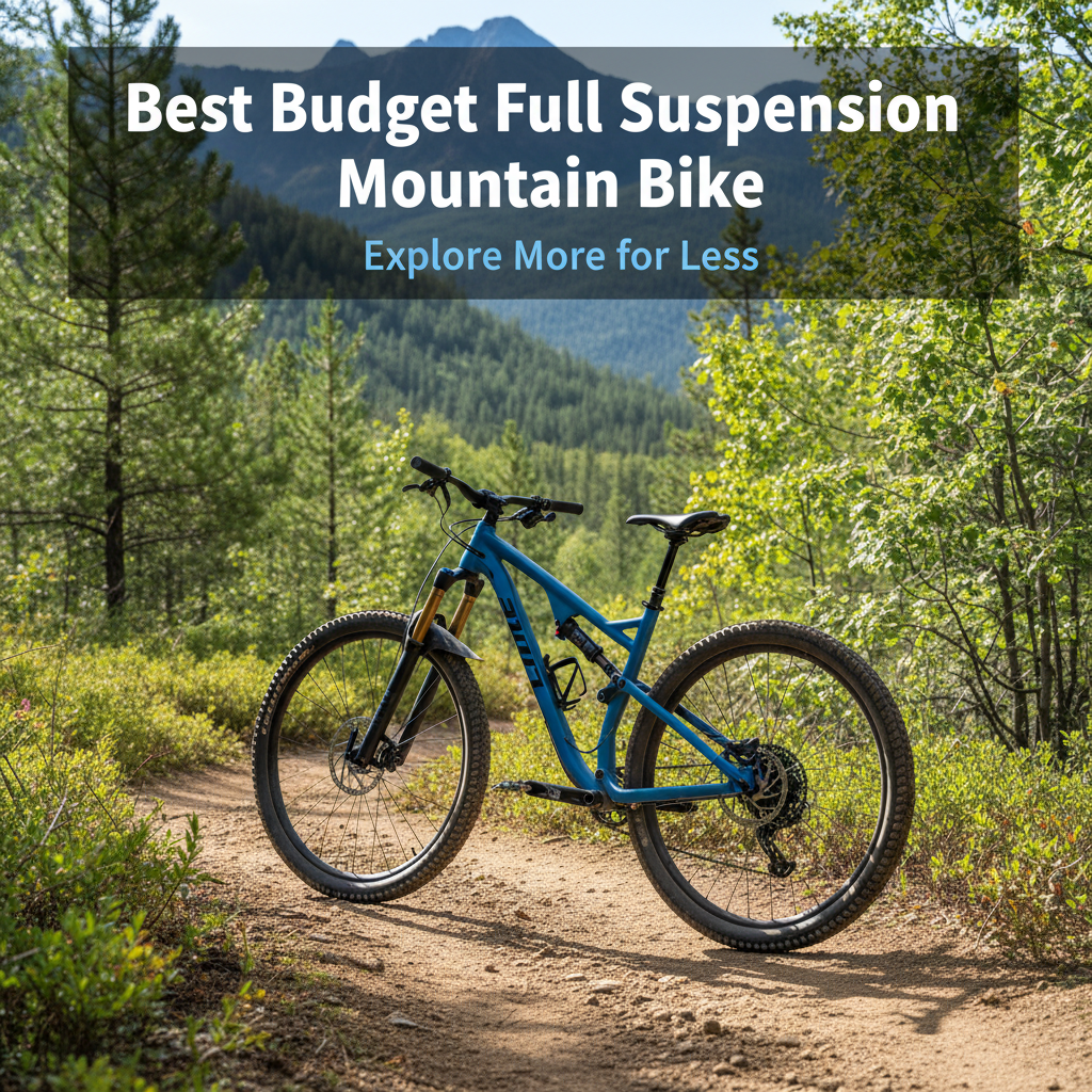 Best Budget Full Suspension Mountain Bike on a scenic forest trail, perfect for riders seeking adventure.